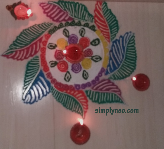 happy new year diwali traditional rangoli Onam floral Rangoli with dots designs 2019